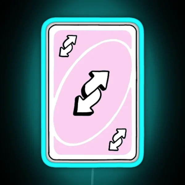 Pink Reverse Card RGB Neon Sign