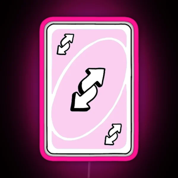 Pink Reverse Card RGB Neon Sign