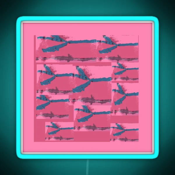 Pink Silk Barbed Wire Fiber Art RGB Neon Sign