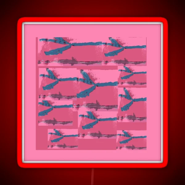 Pink Silk Barbed Wire Fiber Art RGB Neon Sign