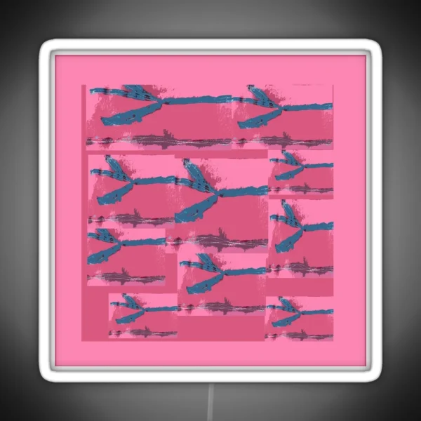 Pink Silk Barbed Wire Fiber Art RGB Neon Sign