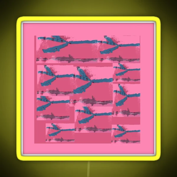 Pink Silk Barbed Wire Fiber Art RGB Neon Sign