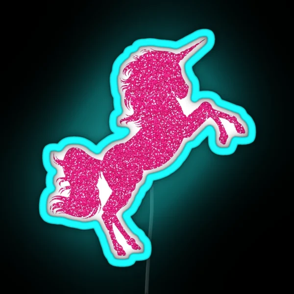 Pink Unicorn Glitter Led RGB Neon Sign