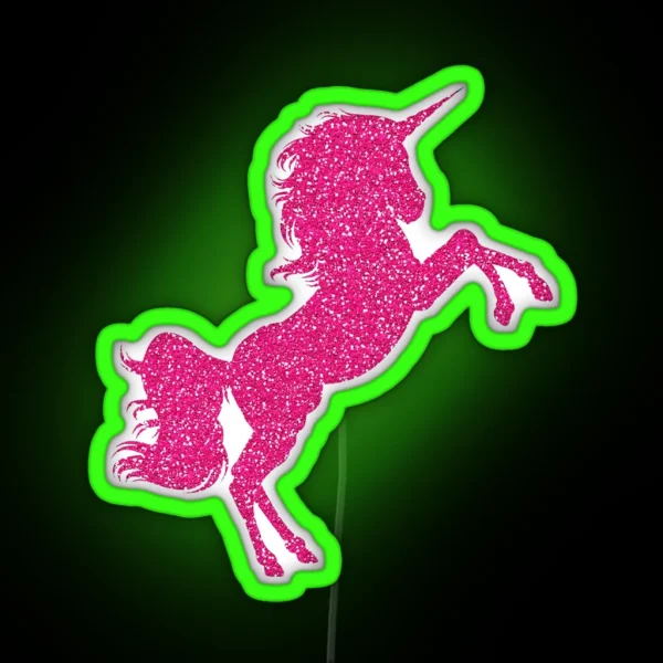 Pink Unicorn Glitter Led RGB Neon Sign