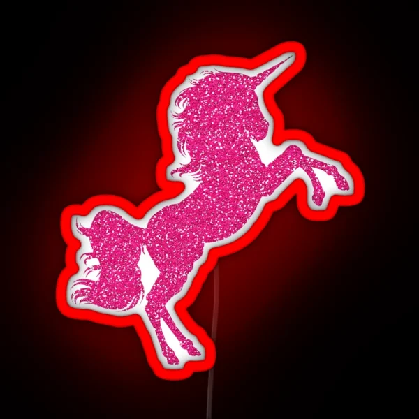 Pink Unicorn Glitter Led RGB Neon Sign
