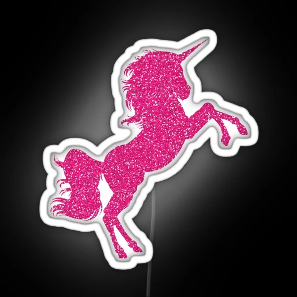 Pink Unicorn Glitter Led RGB Neon Sign