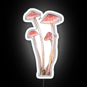 Pink Watercolor Mushrooms RGB Neon Sign