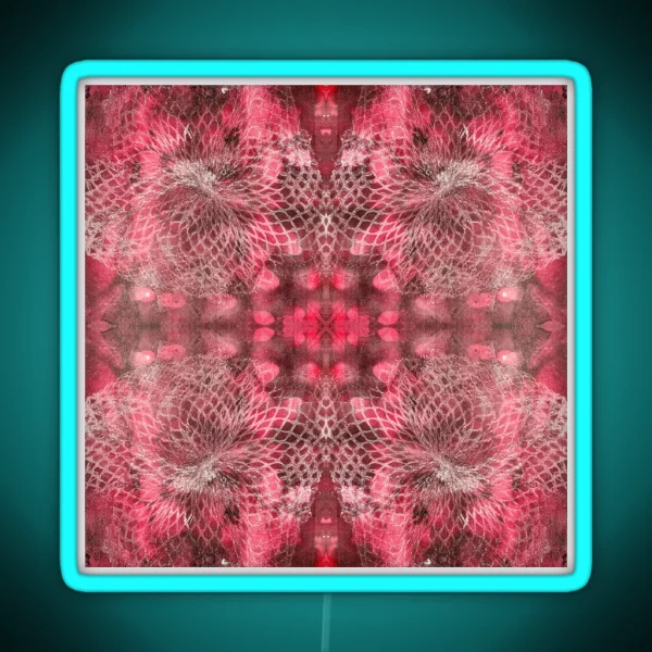 Pinky Red Netting Monoprint Pattern RGB Neon Sign