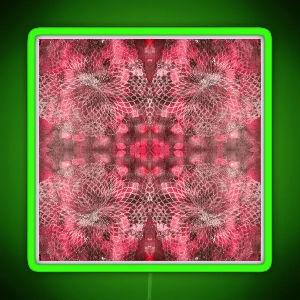 Pinky Red Netting Monoprint Pattern RGB Neon Sign