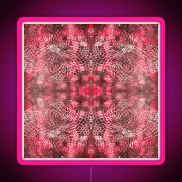 Pinky Red Netting Monoprint Pattern RGB Neon Sign