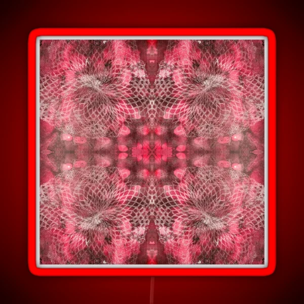 Pinky Red Netting Monoprint Pattern RGB Neon Sign