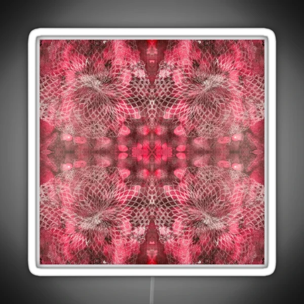 Pinky Red Netting Monoprint Pattern RGB Neon Sign