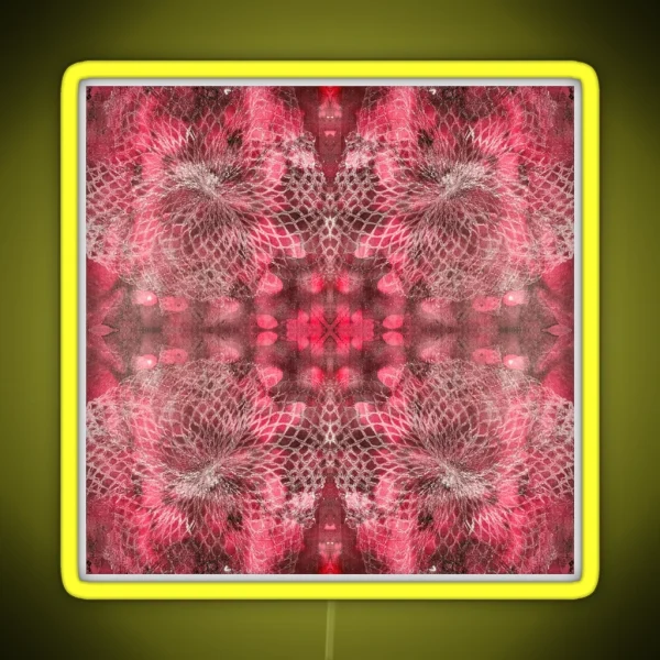 Pinky Red Netting Monoprint Pattern RGB Neon Sign