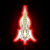RGB neon sign displaying pinstriping design in vibrant red.
