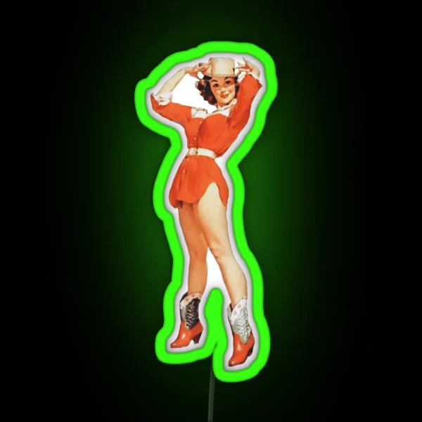 Pinup Cowgirl RGB Neon Sign