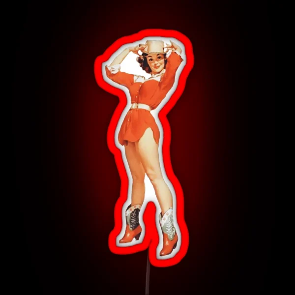 Pinup Cowgirl RGB Neon Sign