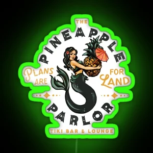 Pinup Girl Mermaid The Pineapple Parlor RGB Neon Sign