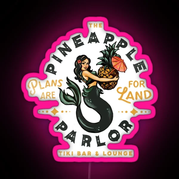 Pinup Girl Mermaid The Pineapple Parlor RGB Neon Sign