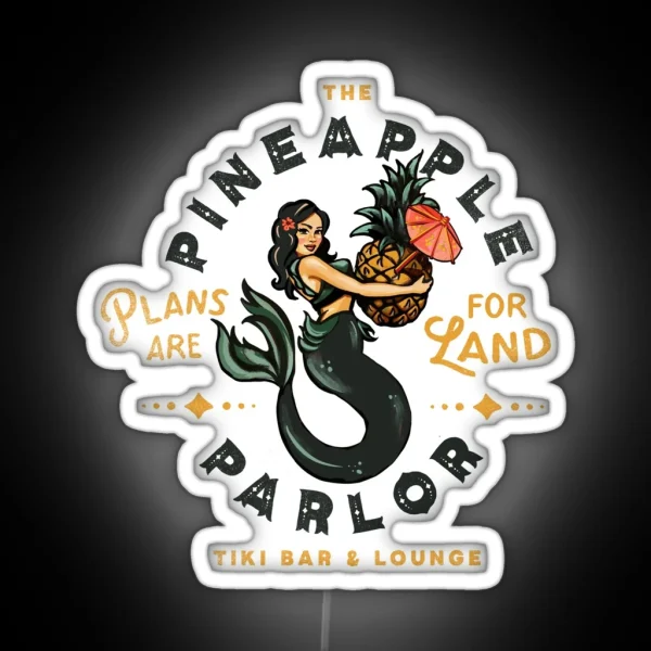 Pinup Girl Mermaid The Pineapple Parlor RGB Neon Sign