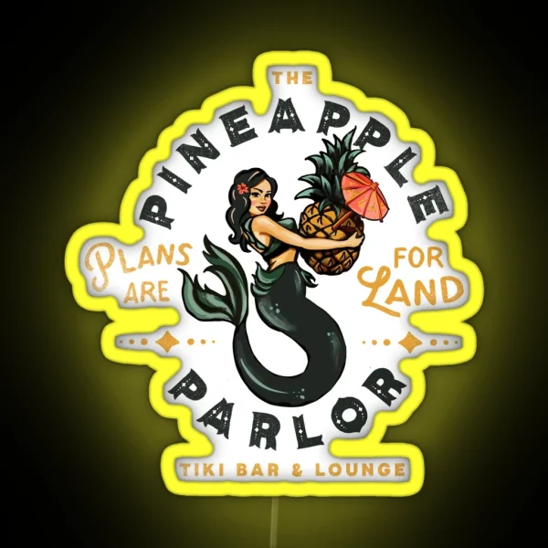 Pinup Girl Mermaid The Pineapple Parlor RGB Neon Sign