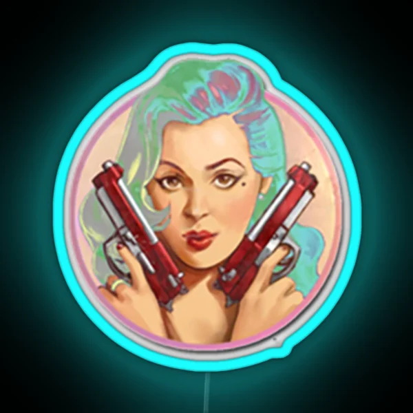 Pinup Merietta Holo RGB Neon Sign