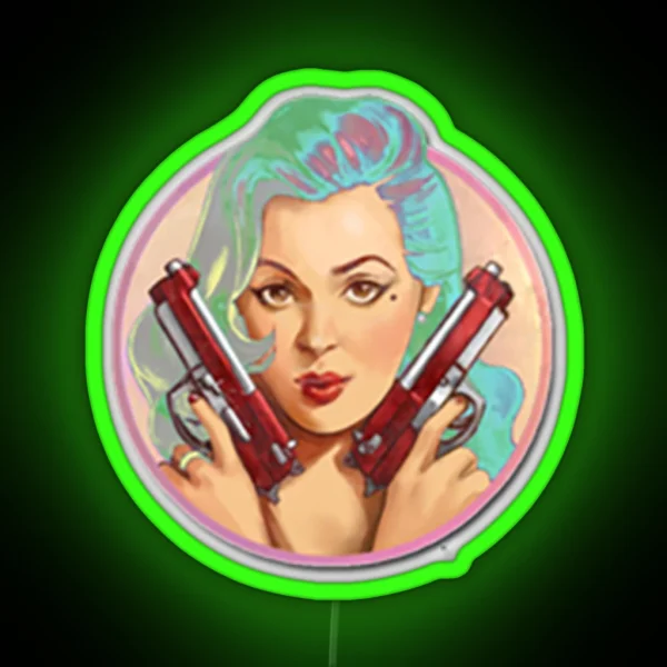 Pinup Merietta Holo RGB Neon Sign