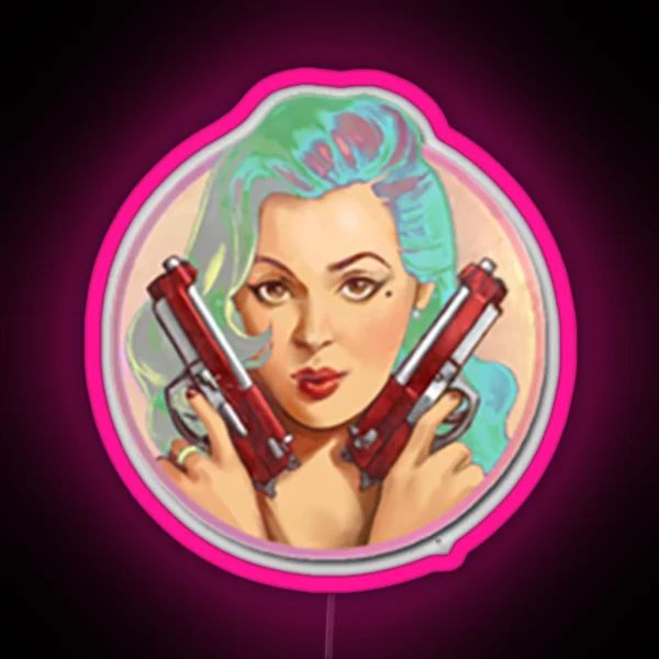 Pinup Merietta Holo RGB Neon Sign
