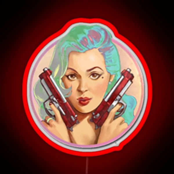 Pinup Merietta Holo RGB Neon Sign