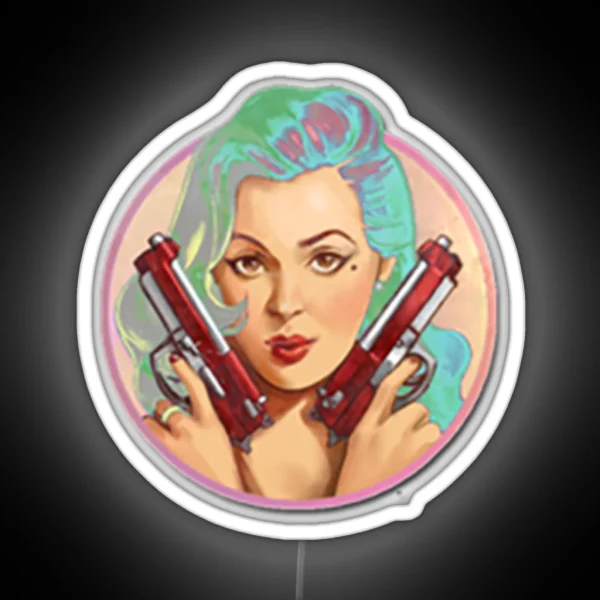 Pinup Merietta Holo RGB Neon Sign