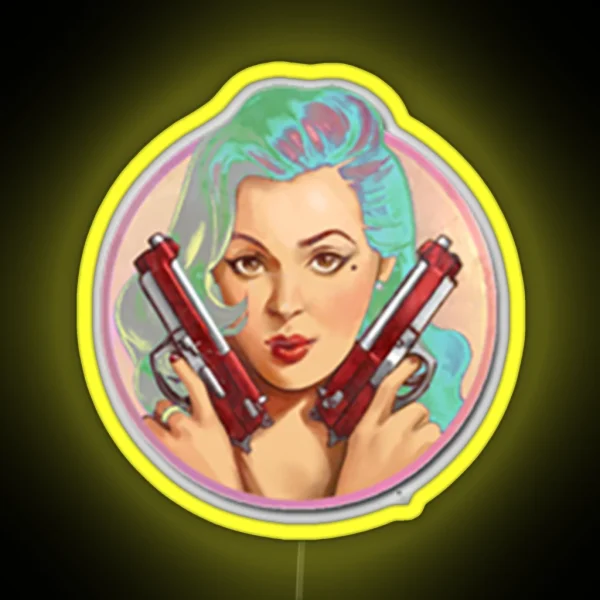 Pinup Merietta Holo RGB Neon Sign