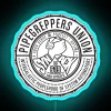 alt text: pipefitters union local 619 rgb neon sign blue