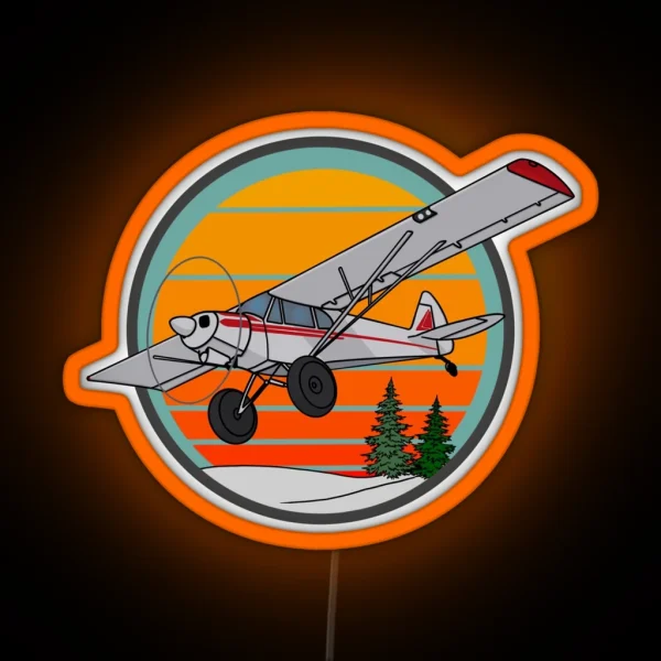 Piper Super Cub Bush Plane RGB Neon Sign