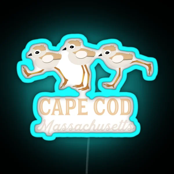 Piping Plovers Cape Cod Massachusetts RGB Neon Sign