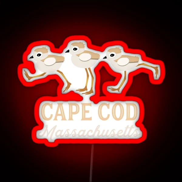 Piping Plovers Cape Cod Massachusetts RGB Neon Sign