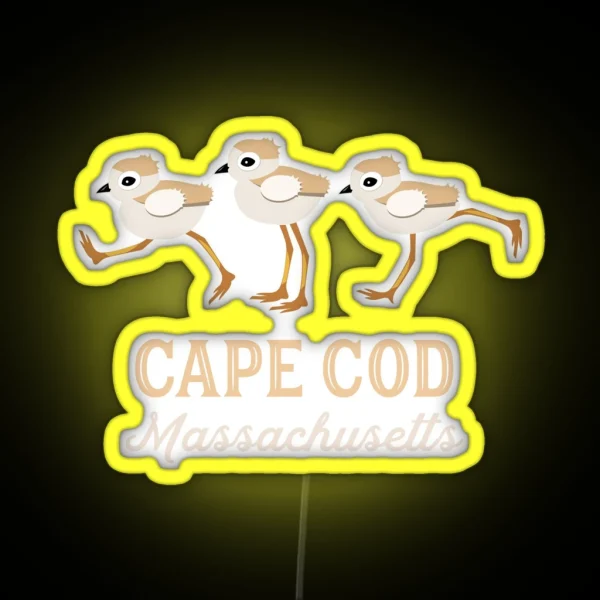 Piping Plovers Cape Cod Massachusetts RGB Neon Sign