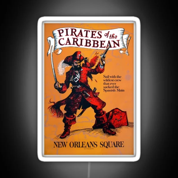 Pirates Of The Carribean Ride Poster RGB Neon Sign