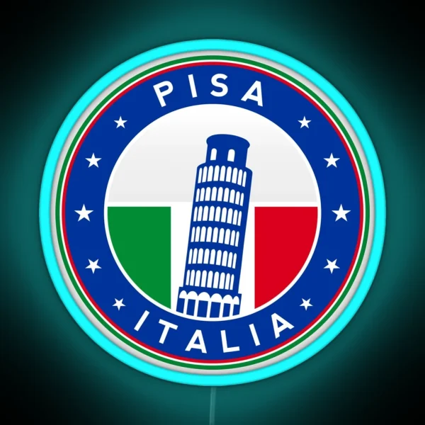 Pisa Italy Pisa Italia Pisa Tower Torre Di Pisa RGB Neon Sign