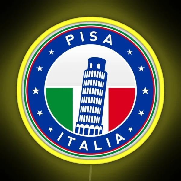 Pisa Italy Pisa Italia Pisa Tower Torre Di Pisa RGB Neon Sign