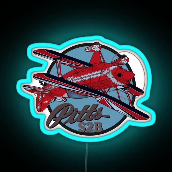 Pitts S2B Aerobatic Airplane Art RGB Neon Sign