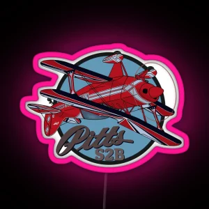 Pitts S2B Aerobatic Airplane Art RGB Neon Sign