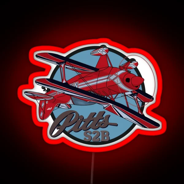 Pitts S2B Aerobatic Airplane Art RGB Neon Sign