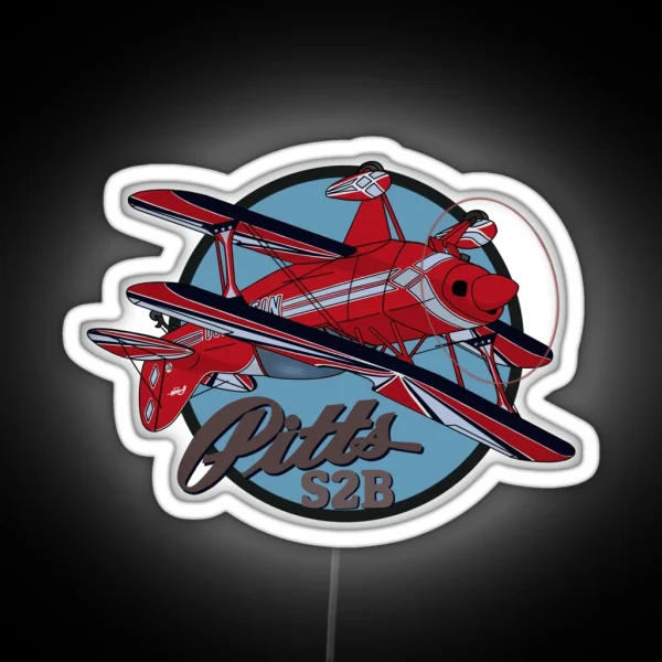 Pitts S2B Aerobatic Airplane Art RGB Neon Sign