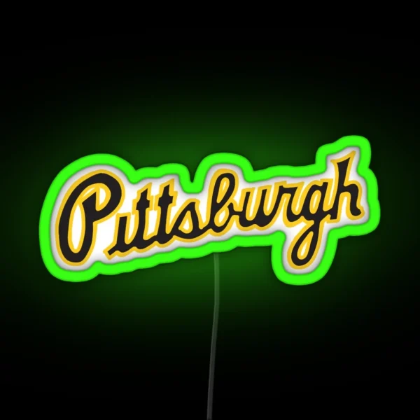 Pittsburgh Script RGB Neon Sign