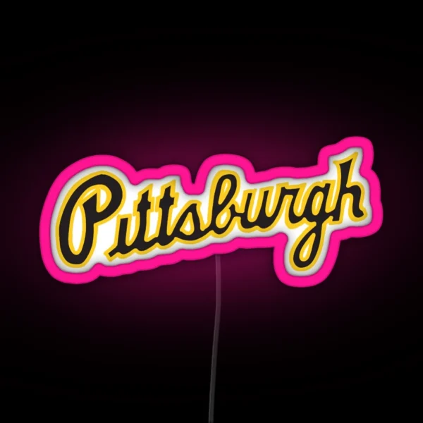 Pittsburgh Script RGB Neon Sign