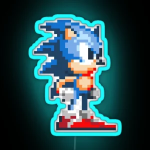 Pixel Art 8bit Sonic RGB Neon Sign