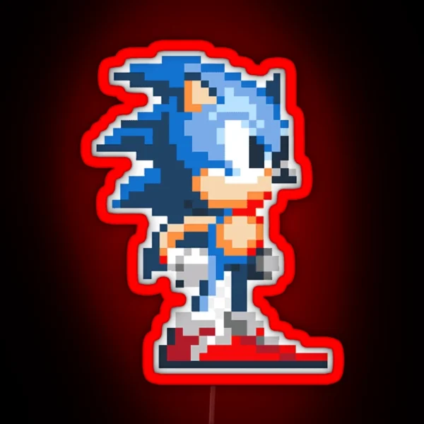 Pixel Art 8bit Sonic RGB Neon Sign