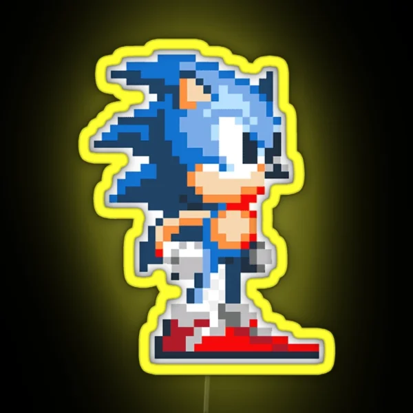 Pixel Art 8bit Sonic RGB Neon Sign