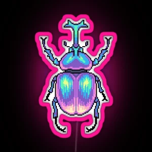 Pixel Beetle RGB Neon Sign