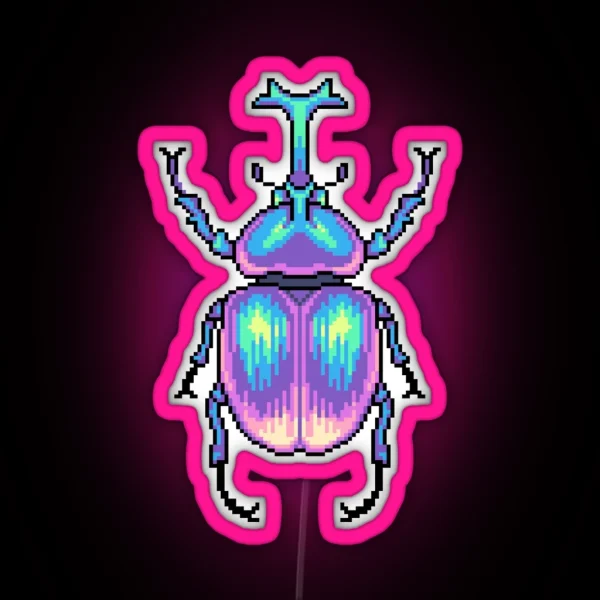 Pixel Beetle RGB Neon Sign