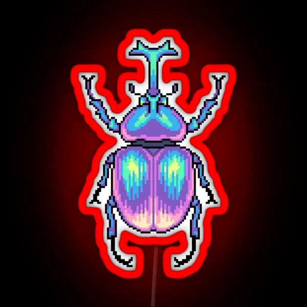 Pixel Beetle RGB Neon Sign